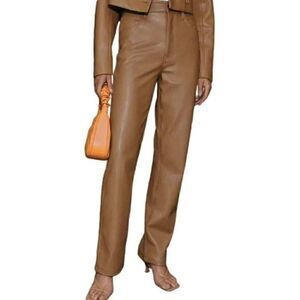 Abercrombie & Fitch The 90's Straight Ultra High vegan Leather Pants